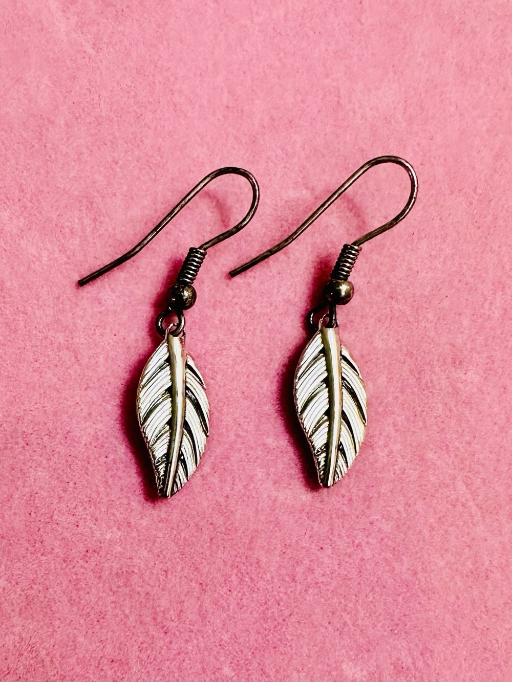 Silver Leaf Drop Earrings